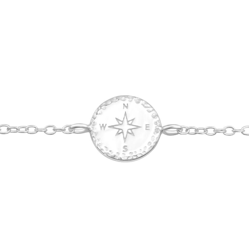 Compass Bracelet | Dainty Sterling Silver Adjustable | Travel Adventure Gift
